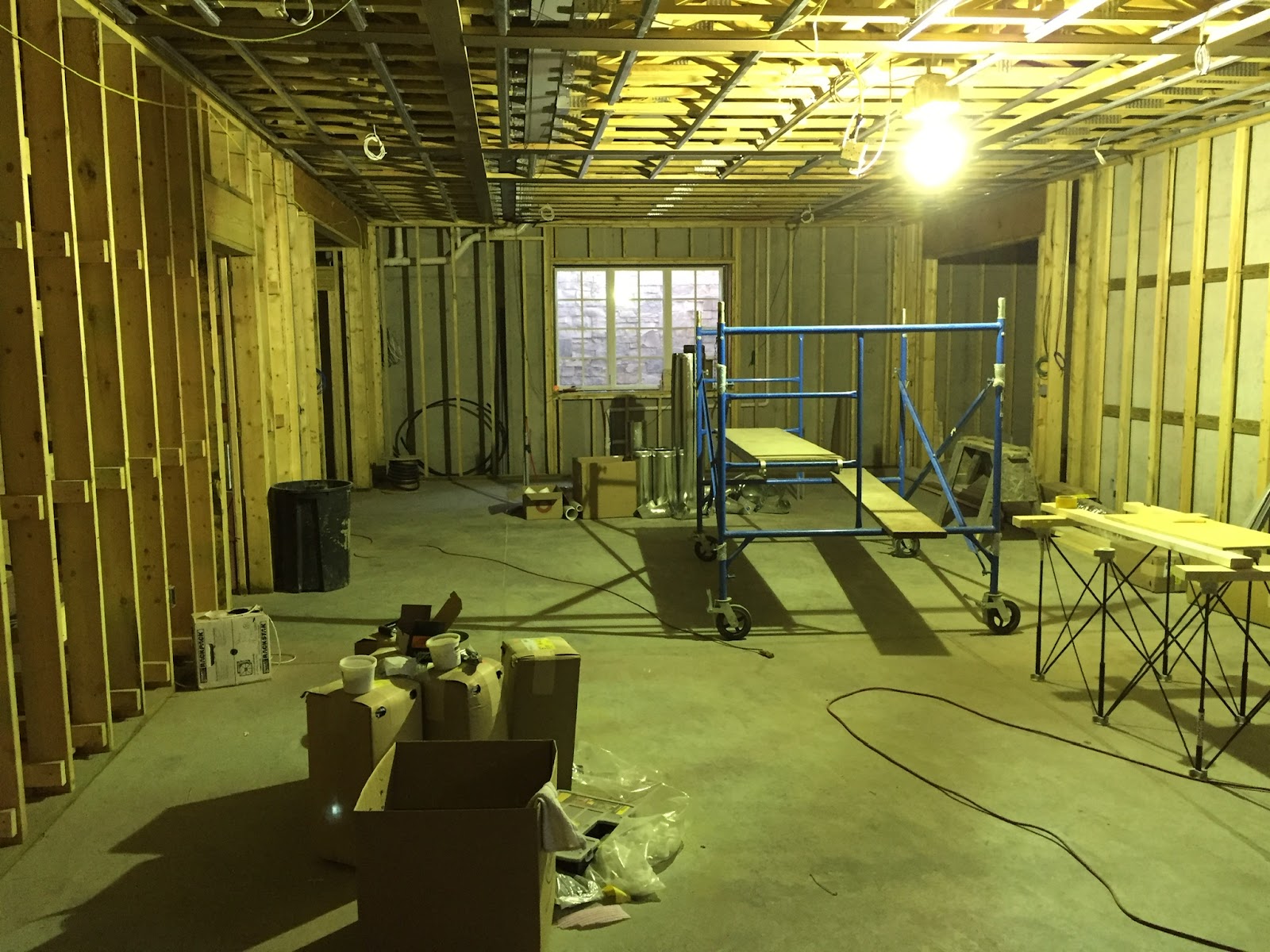 Basement build-out with new framing and mechanicals by Anderson Little Design Build