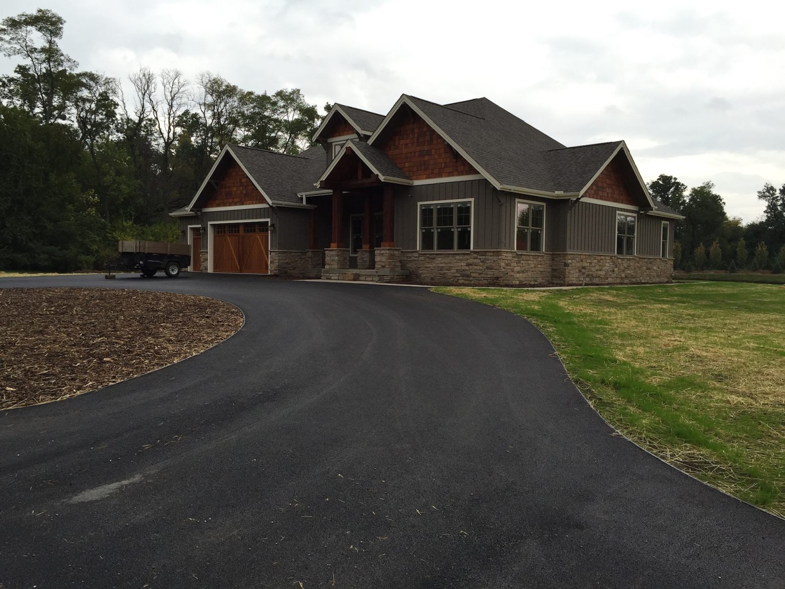 Completed craftsman-style new construction home