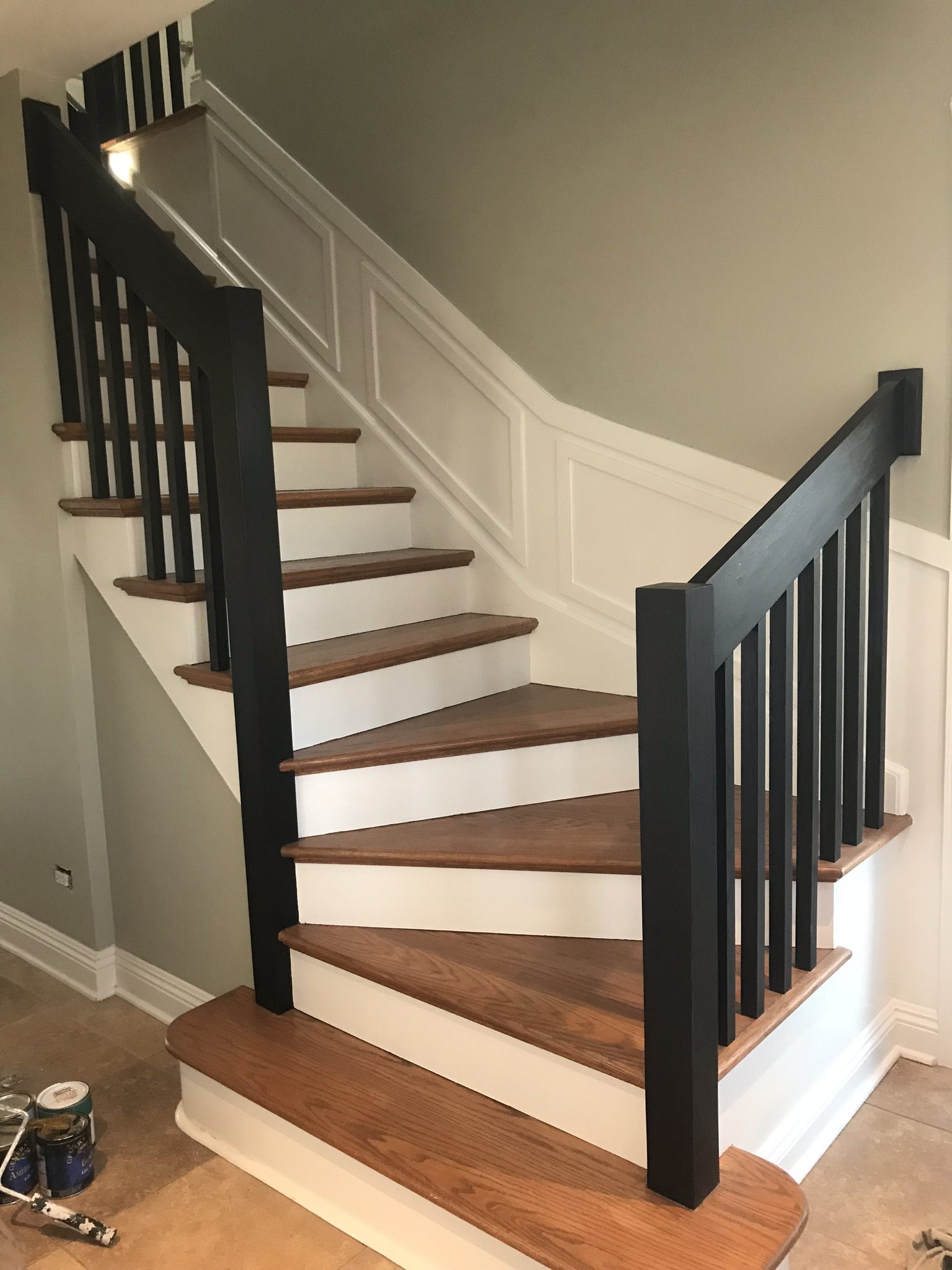 Hand-built hardwood staircase